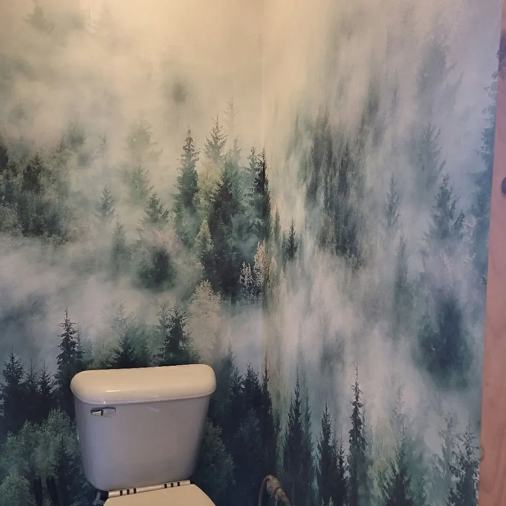 Smart Art Easy - Misty Forest Trees Green Wallpaper 2 Rolls RV $318